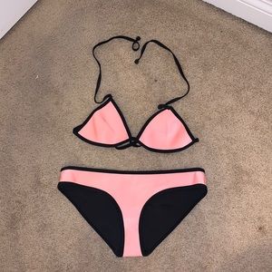 Coral pink TRIANGL Bikini with black outlining